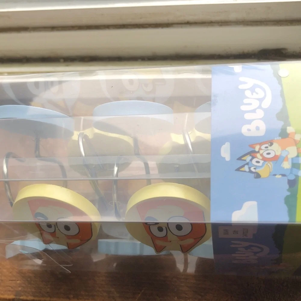 Lucy Blue and Yellow Cartoon Character Shower Curtain Hooks